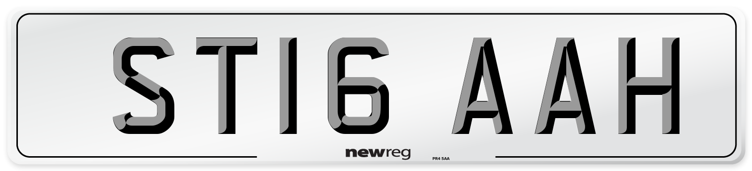 ST16 AAH Number Plate from New Reg
